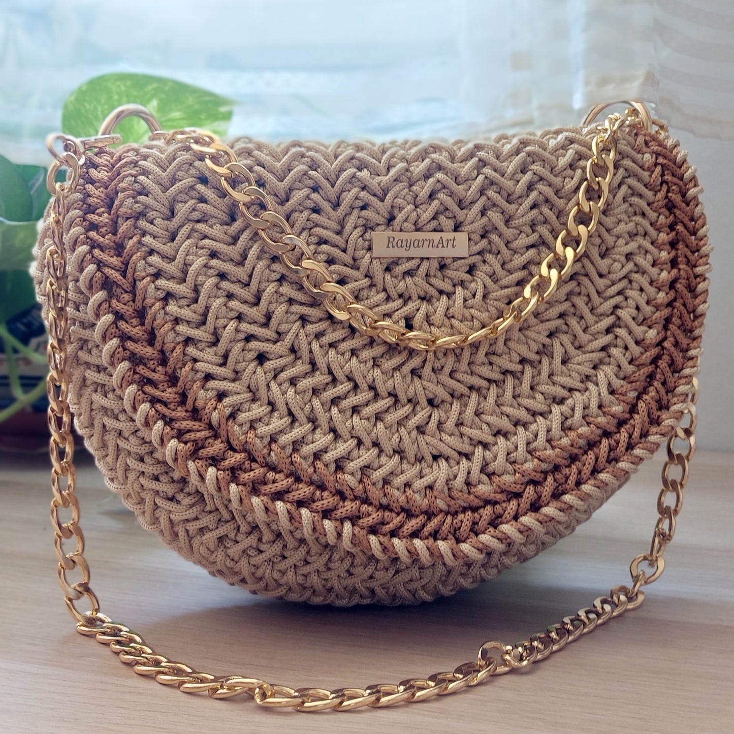 Golden Half-moon bag